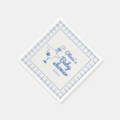 Drawn Blue Silly Goose Classic Baby Boy Shower Serviette (Ecke)