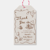 Drawn Coffee Baby is Brewing Baby Shower Geschenkanhänger (Vorderseite)