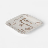 Drawn Coffee Baby is Brewing Baby Shower Pappteller (Gewinkelt)