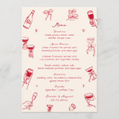 Drawn-Hochzeit mit dem weißen Doppel Menükarte (Vorderseite)