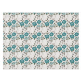 Drawn Roses In Muted Blues And Greens Tischdecke (Vorderseite (Horizontal))
