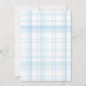 Drawn Silly Goose blue Gingham Ribbon Baby Shower Einladung (Rückseite)