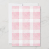 Drawn Silly Goose pink Gingham Ribbon Baby Shower Einladung (Rückseite)