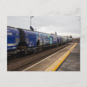 Drax Güterzug passiert Bahnhof Whitley Bridge Postkarte