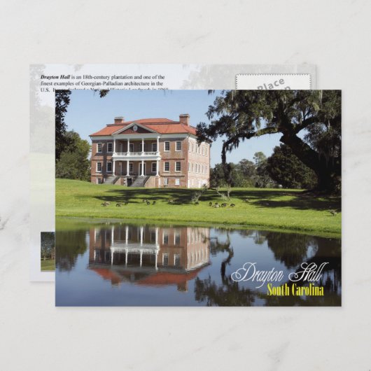 Drayton Hall, South Carolina Postkarte (Vorne/Hinten)