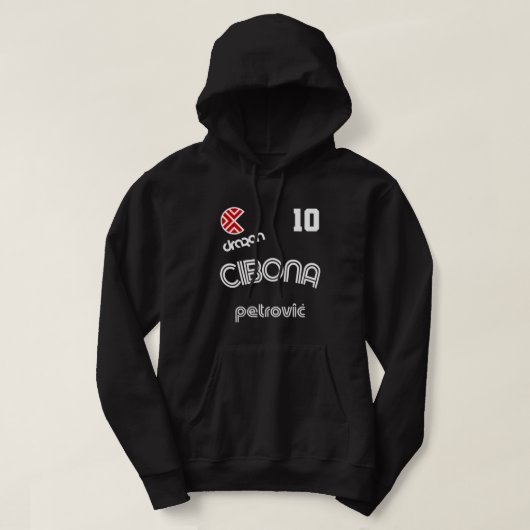 Drazen Petrovic Retro Croatia Basketball Jersey Hoodie (Design vorne)
