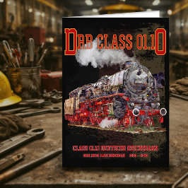 DRB-Baureihe 01.10 Dampflok. Deutsche Reichsbahn Dankeskarte