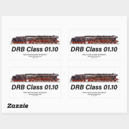 DRB-Baureihe 01.10 Deutsche Reichsbahn-Dampflok Rechteckiger Aufkleber