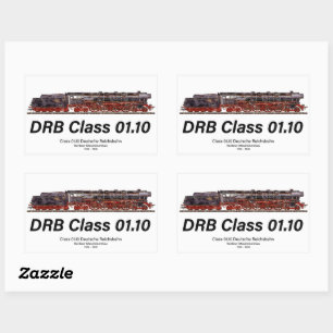 DRB-Baureihe 01.10 Deutsche Reichsbahn-Dampflok Rechteckiger Aufkleber