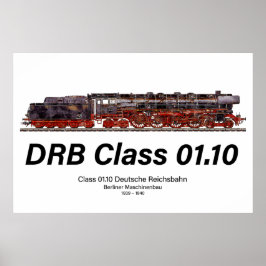 DRB Class 01.10 Deutsche Reichsbahn Steam Train Poster