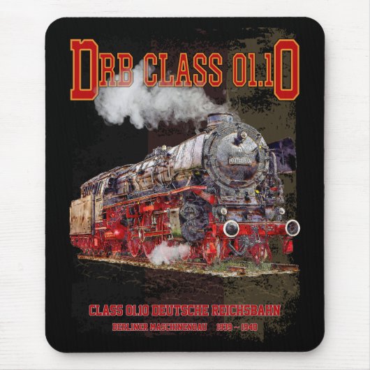 DRB Class 01.10 Steam Train. Deutsche Reichsbahn Mousepad (Vorne)