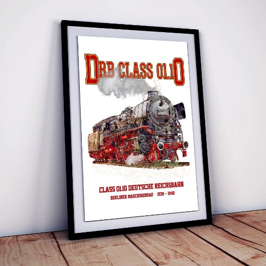 DRB Class 01.10 Steam Train. Deutsche Reichsbahn Poster
