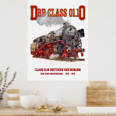 DRB Class 01.10 Steam Train. Deutsche Reichsbahn Poster (Küche)