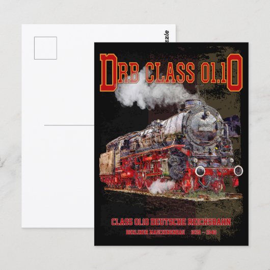 DRB Class 01.10 Steam Train. Deutsche Reichsbahn Postkarte (Vorne/Hinten)