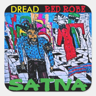 DREAD RED ROBE SATIVA QUADRATISCHER AUFKLEBER