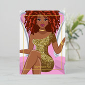 Dreadlock Birthday Party Foil Einladung (Stehend vorne)