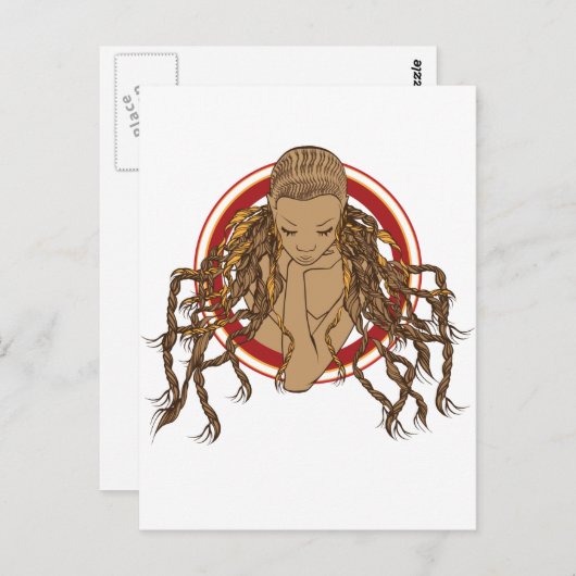 Dreadlock Girl Postkarte (Vorne/Hinten)