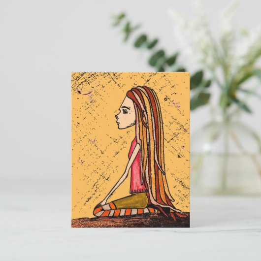 Dreadlock-Girl Postkarte (Stehend Vorderseite)