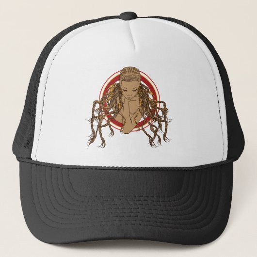 Dreadlock Mädchen Truckerkappe (Vorderseite)