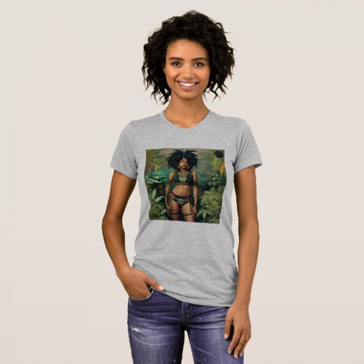 Dreadlock Queen Cheeba Heather Gray T - Shirt (Vorne ganz)