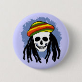 Dreadlock Schädel Button (Vorderseite)