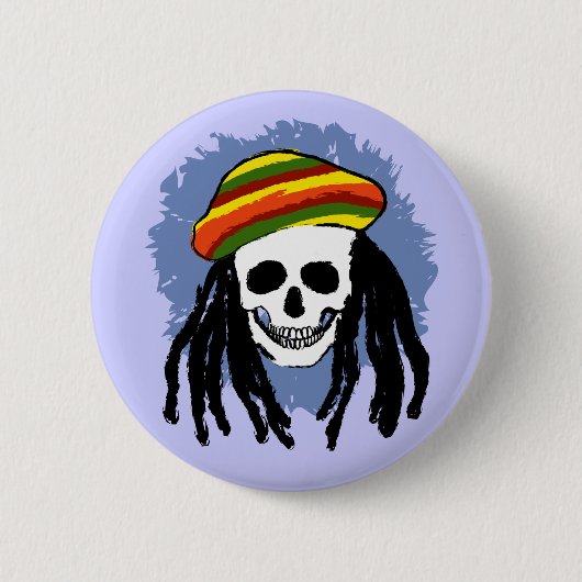 Dreadlock Schädel Button (Vorderseite)
