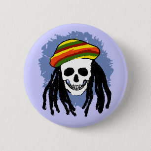 Dreadlock Schädel Button