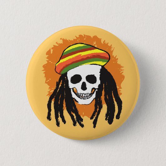 Dreadlock Schädel Button (Vorderseite)