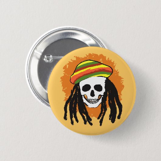 Dreadlock Schädel Button (Vorne & Hinten)