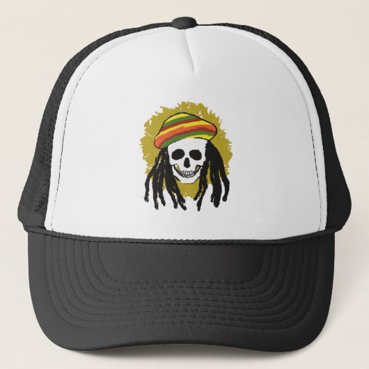 Dreadlock Schädel Truckerkappe (Vorderseite)