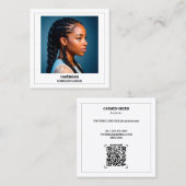 Dreadlocks Styling Loctician Custom QR & Foto Quadratische Visitenkarte (Vorne/Hinten)