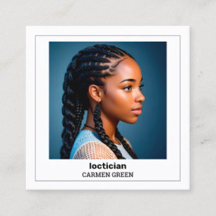 Dreadlocks Styling Loctician Custom QR & Foto Quadratische Visitenkarte