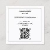 Dreadlocks Styling Loctician Custom QR & Foto Quadratische Visitenkarte (Rückseite)