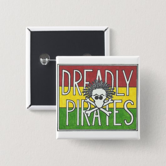 DREADLY PIRATEN-FLAGGE BUTTON (Vorne & Hinten)
