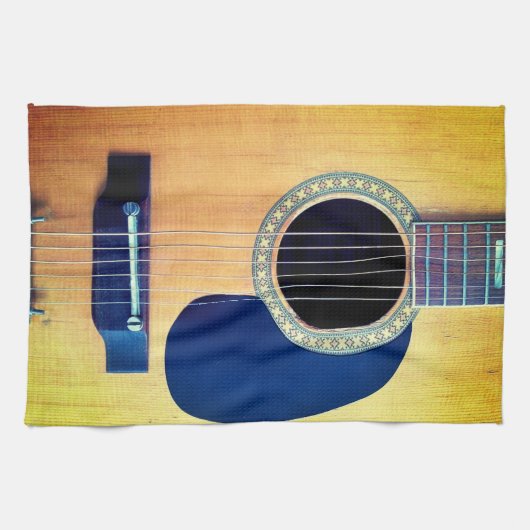 Dreadnought Acoustic 6-String Guitar Artist Design Geschirrtuch (Horizontal)