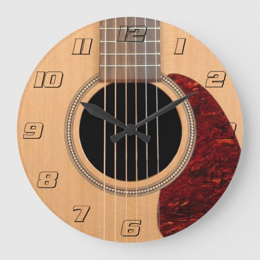 Dreadnought Acoustic 6 String Guitar Große Wanduhr (Vorderseite)