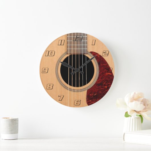 Dreadnought Acoustic 6 String Guitar Große Wanduhr (Zuhause)