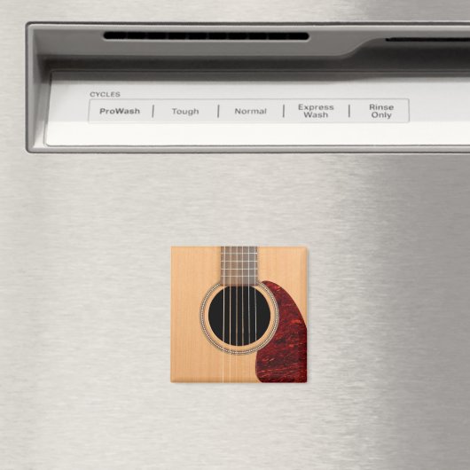 Dreadnought Acoustic 6 String Guitar Magnet (In Situ (Geschirrspüler))