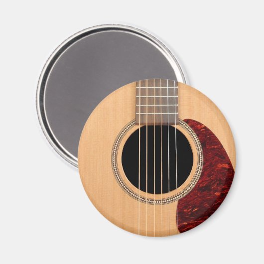 Dreadnought Acoustic 6 String Guitar Magnet (Vorderseite/Rückseite)
