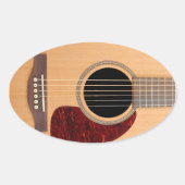 Dreadnought Acoustic 6 String Guitar Ovaler Aufkleber (Vorderseite)