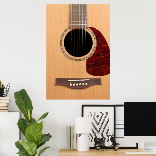 Dreadnought Acoustic 6 String Guitar Poster (Heimbüro)