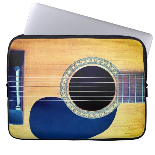 Dreadnought-Akustikgitarre 6-String Künstler-Desig Laptopschutzhülle (Vorderseite)