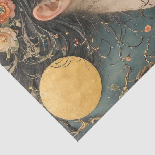 Dream Amid Moonlit Blume - Decoupage - Seidenpapier (Detail)