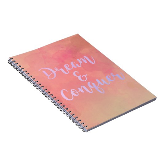 Dream And Conquer Girly Watercolor Notebook Notizblock (Rechte Seite)