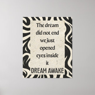 Dream Awake Quote Ar Stretched Canvas Print Leinwanddruck