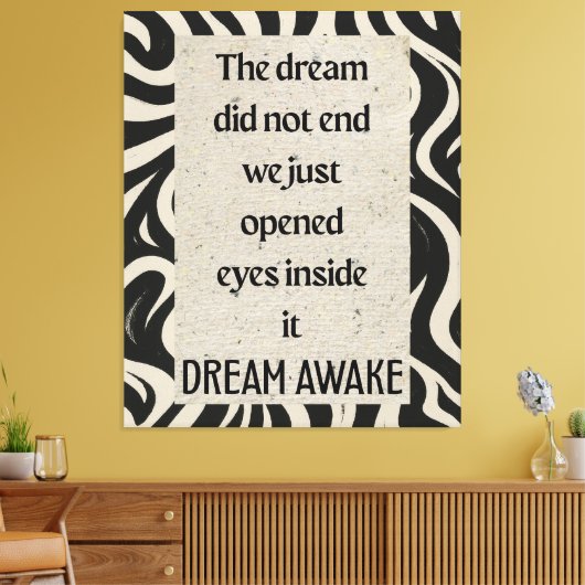 Dream Awake Quote Ar Stretched Canvas Print Leinwanddruck (Insitu (Wohnzimmer))