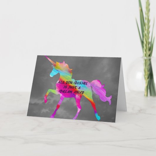Dream Away Unicorn Karte (Vorderseite)