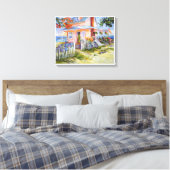 Dream Beach Hütte 20x16 & Border Canvas Print Leinwanddruck (Insitu (Schlafzimmer))