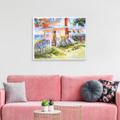 Dream Beach Hütte 20x16 & Border Canvas Print Leinwanddruck (Insitu (Wohnzimmer))