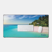 Dream Beach (personalisierter Name) Yoga Mat Schreibtischunterlage (Tastatur & Maus)